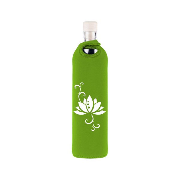 Eco friendly water bottle with lotus flower sleeve